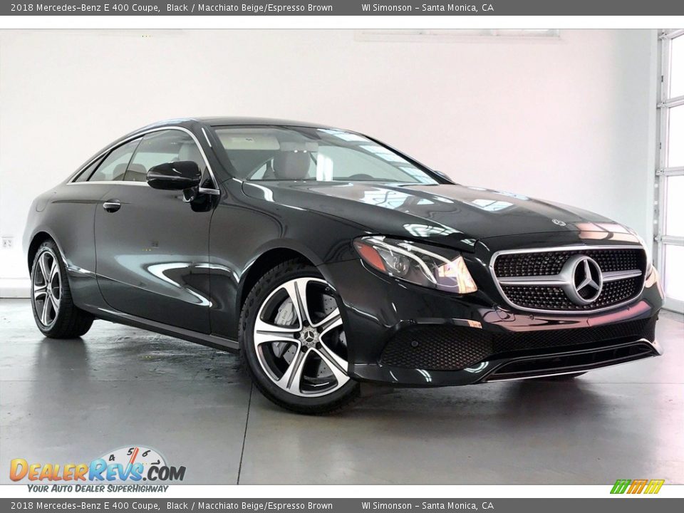 2018 Mercedes-Benz E 400 Coupe Black / Macchiato Beige/Espresso Brown Photo #34