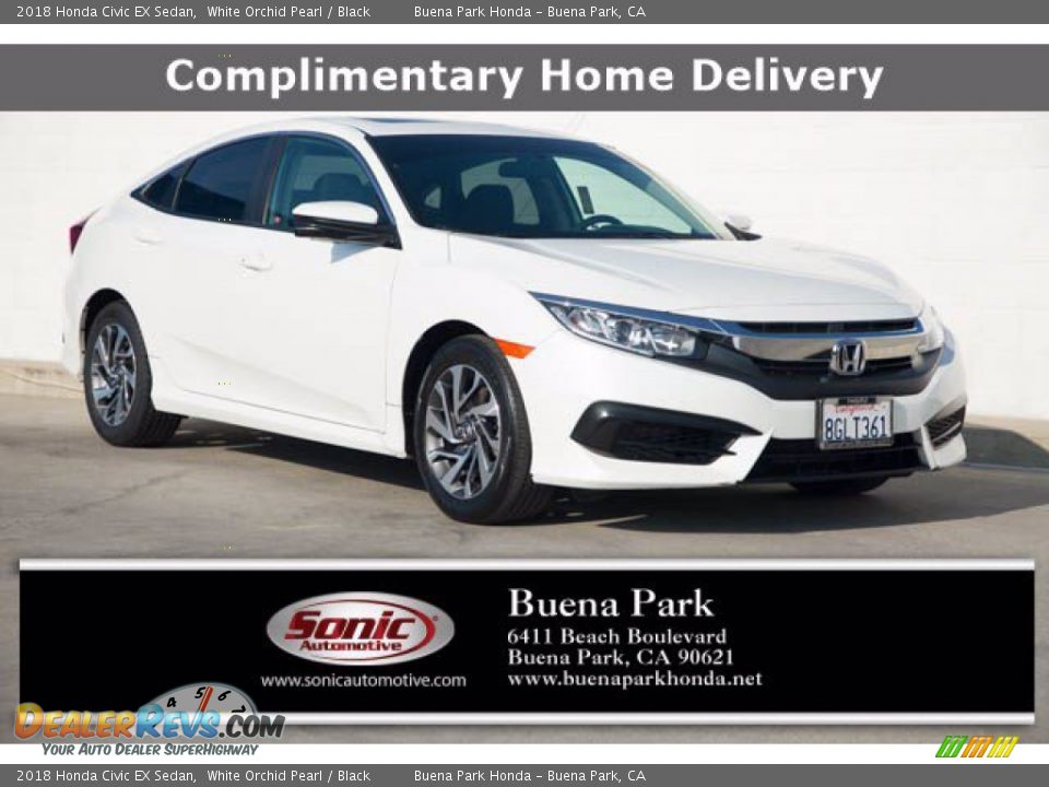 2018 Honda Civic EX Sedan White Orchid Pearl / Black Photo #1