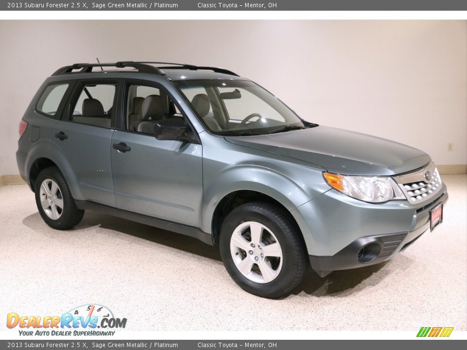 2013 Subaru Forester 2.5 X Sage Green Metallic / Platinum Photo #1