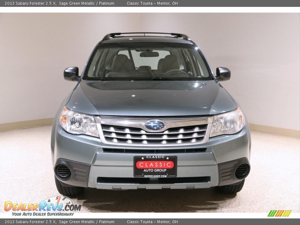 2013 Subaru Forester 2.5 X Sage Green Metallic / Platinum Photo #2
