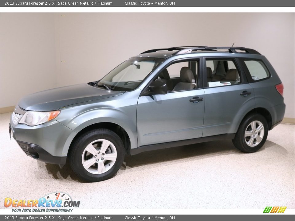 2013 Subaru Forester 2.5 X Sage Green Metallic / Platinum Photo #3