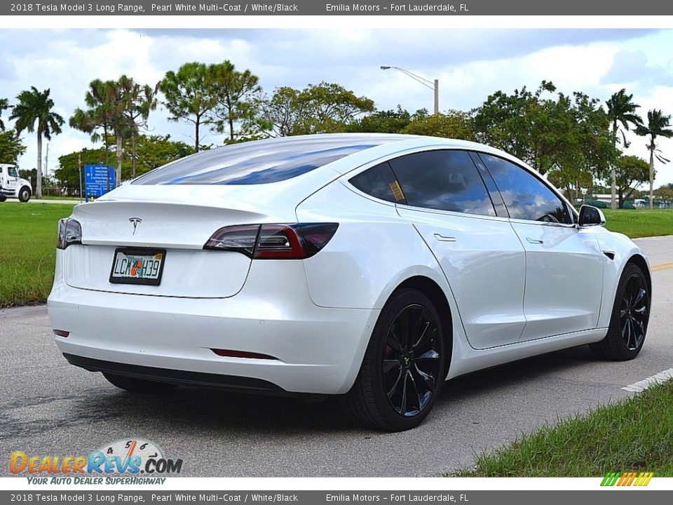 2018 Tesla Model 3 Long Range Pearl White Multi-Coat / White/Black Photo #3