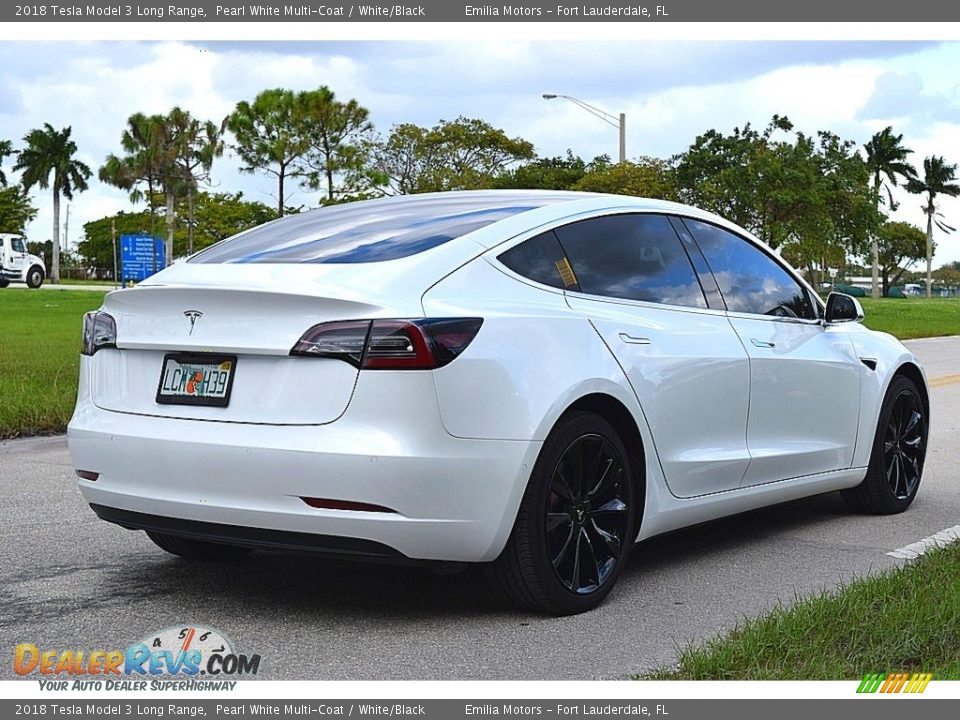 2018 Tesla Model 3 Long Range Pearl White Multi-Coat / White/Black Photo #3