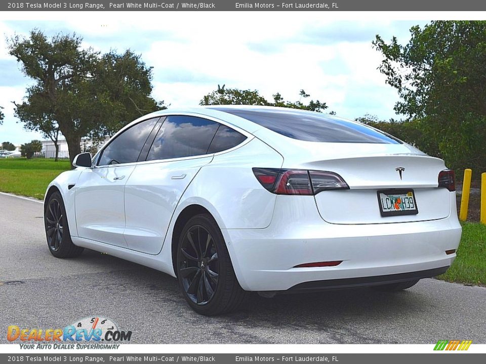 2018 Tesla Model 3 Long Range Pearl White Multi-Coat / White/Black Photo #4