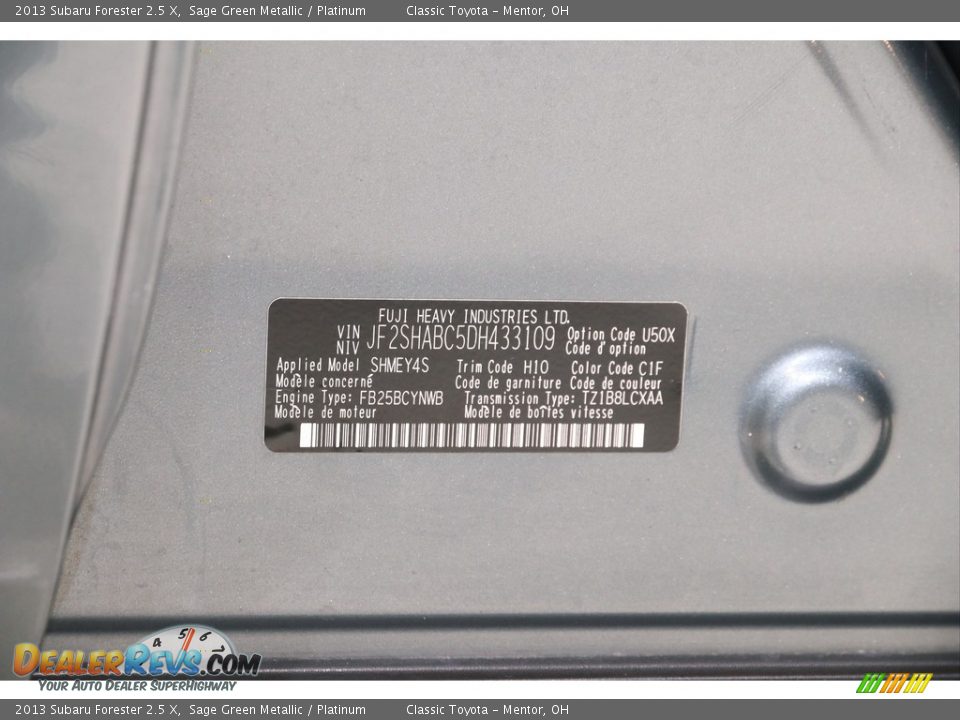 2013 Subaru Forester 2.5 X Sage Green Metallic / Platinum Photo #18