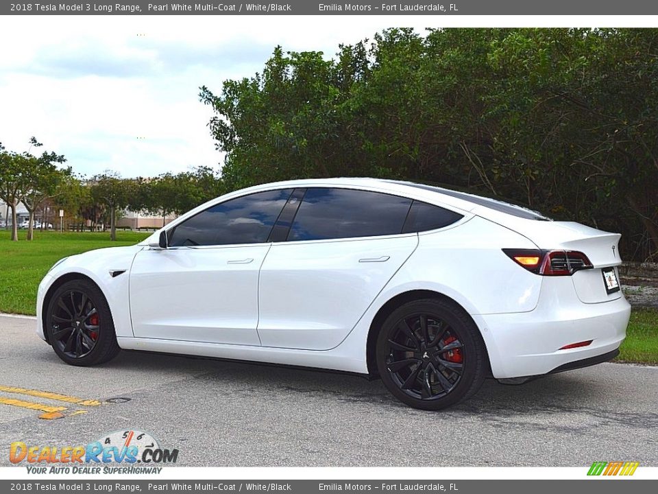 2018 Tesla Model 3 Long Range Pearl White Multi-Coat / White/Black Photo #6