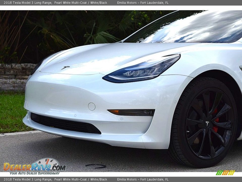 2018 Tesla Model 3 Long Range Pearl White Multi-Coat / White/Black Photo #9