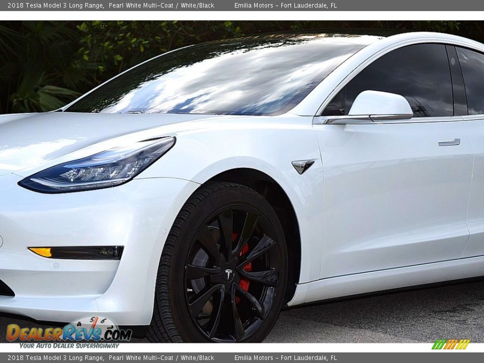 2018 Tesla Model 3 Long Range Pearl White Multi-Coat / White/Black Photo #10