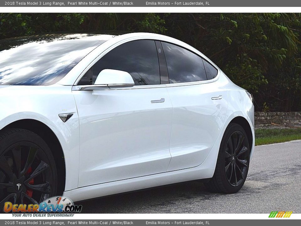 2018 Tesla Model 3 Long Range Pearl White Multi-Coat / White/Black Photo #11