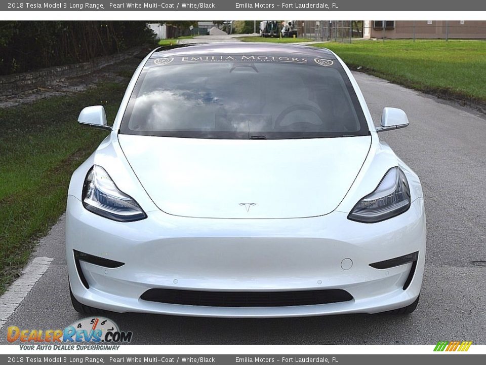 2018 Tesla Model 3 Long Range Pearl White Multi-Coat / White/Black Photo #12