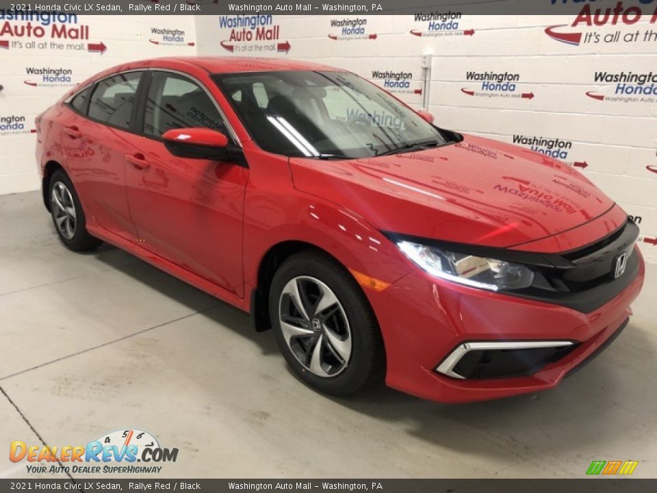 2021 Honda Civic LX Sedan Rallye Red / Black Photo #2