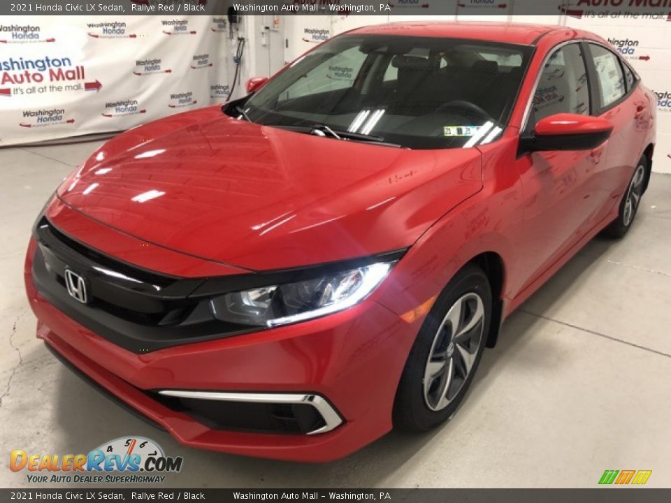 2021 Honda Civic LX Sedan Rallye Red / Black Photo #3