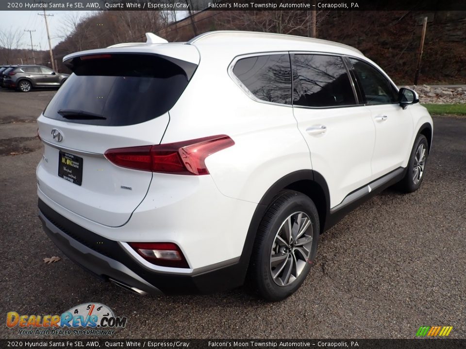 2020 Hyundai Santa Fe SEL AWD Quartz White / Espresso/Gray Photo #2