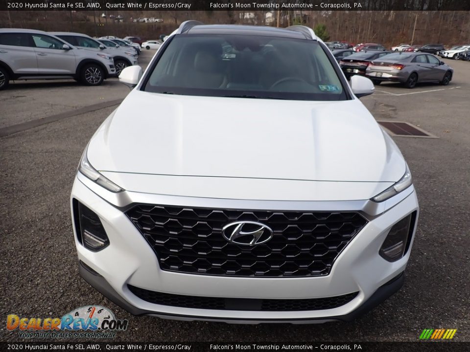 2020 Hyundai Santa Fe SEL AWD Quartz White / Espresso/Gray Photo #4