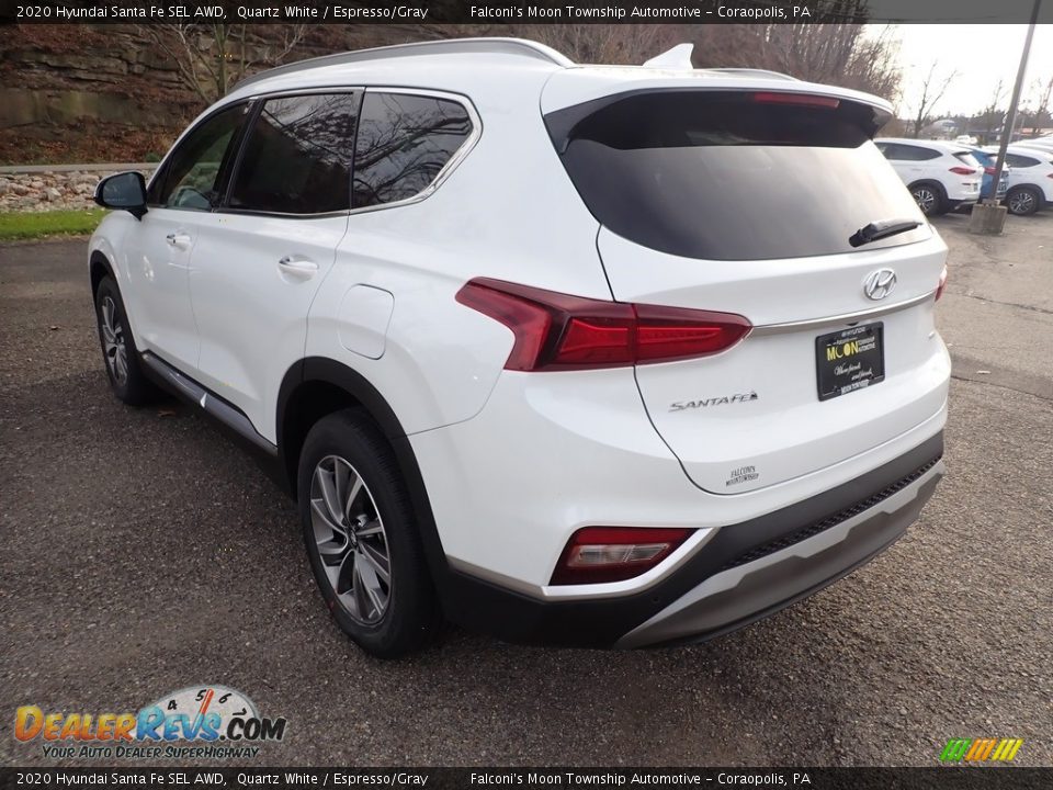 2020 Hyundai Santa Fe SEL AWD Quartz White / Espresso/Gray Photo #6