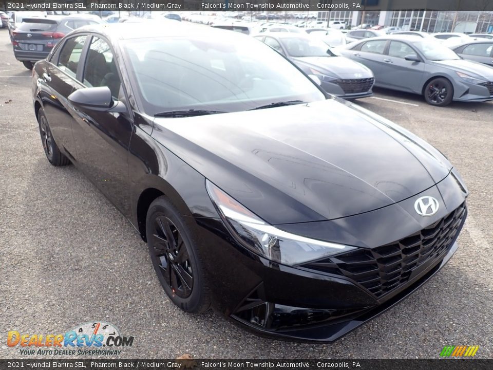 2021 Hyundai Elantra SEL Phantom Black / Medium Gray Photo #3