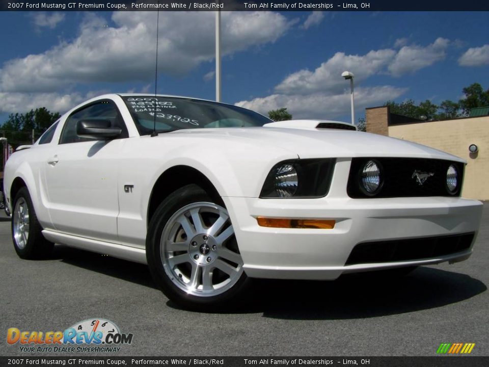 2007 Ford Mustang GT Premium Coupe Performance White / Black/Red Photo #1