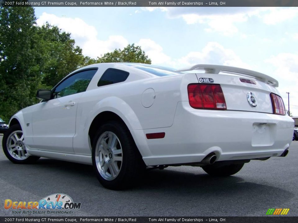 2007 Ford Mustang GT Premium Coupe Performance White / Black/Red Photo #4