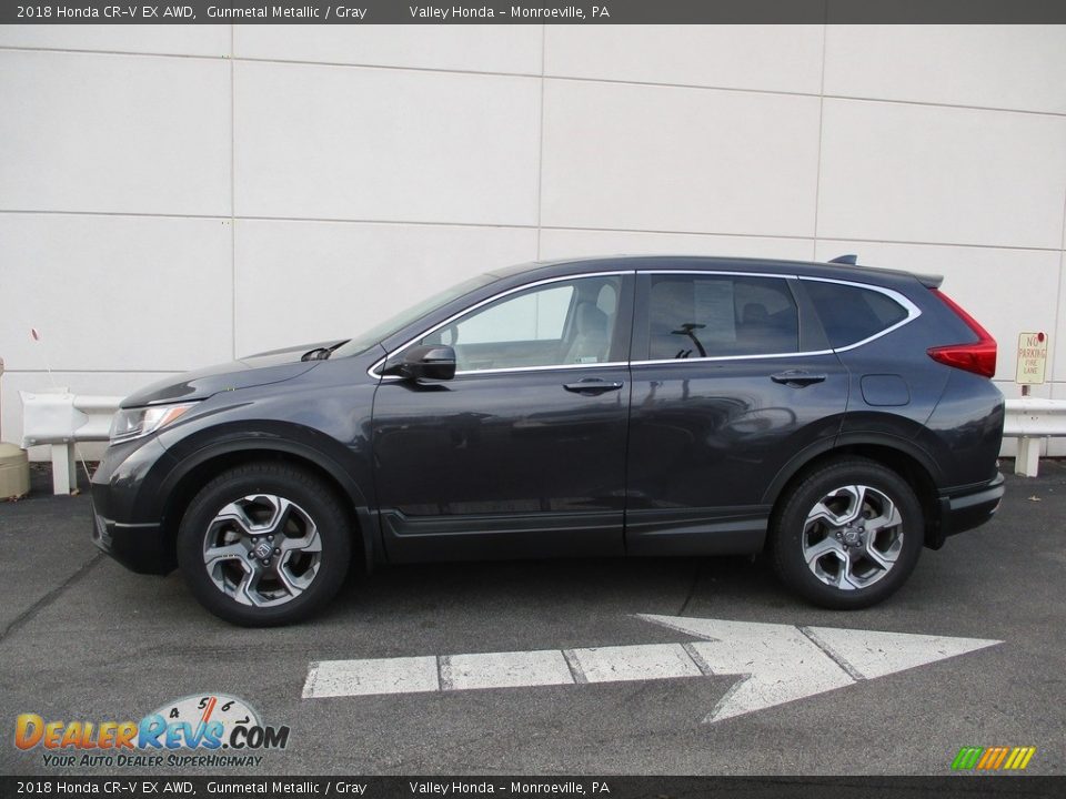 2018 Honda CR-V EX AWD Gunmetal Metallic / Gray Photo #2