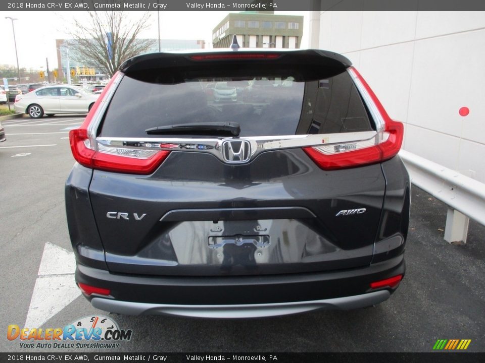 2018 Honda CR-V EX AWD Gunmetal Metallic / Gray Photo #4