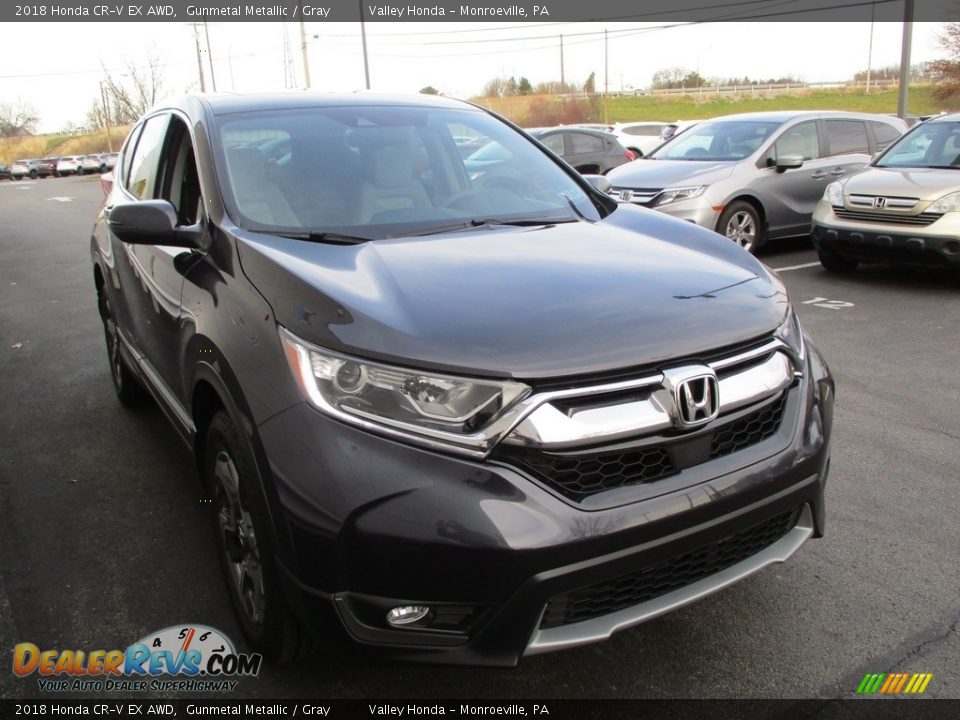 2018 Honda CR-V EX AWD Gunmetal Metallic / Gray Photo #7