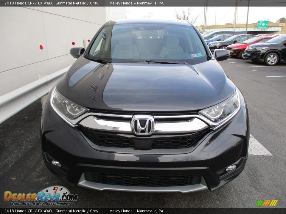 2018 Honda CR-V EX AWD Gunmetal Metallic / Gray Photo #8