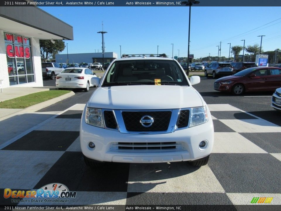 2011 Nissan Pathfinder Silver 4x4 Avalanche White / Cafe Latte Photo #2