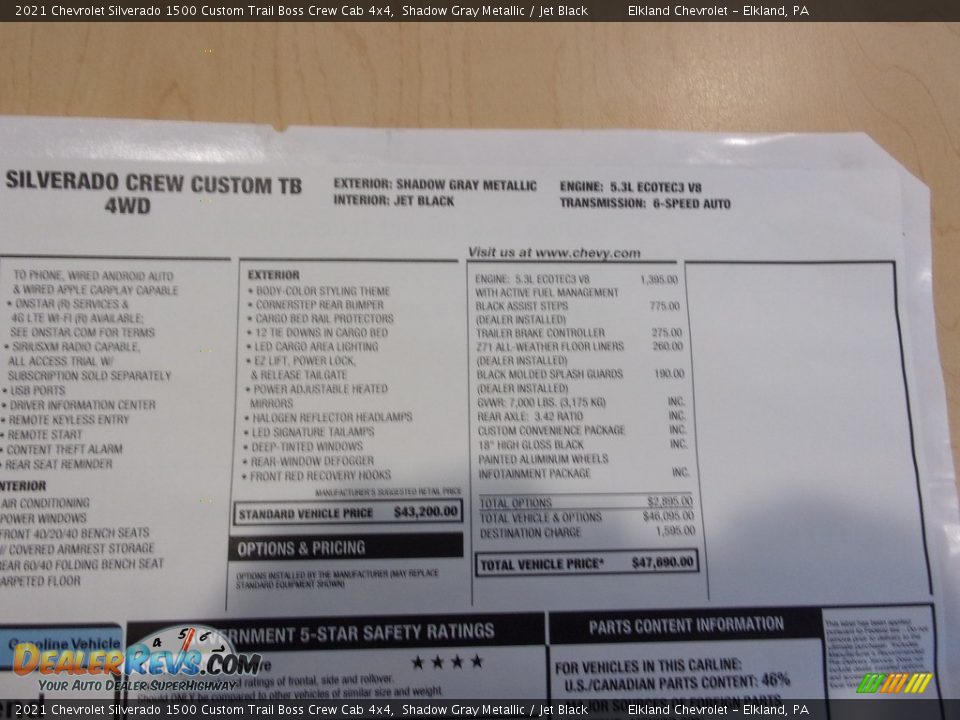 2021 Chevrolet Silverado 1500 Custom Trail Boss Crew Cab 4x4 Shadow Gray Metallic / Jet Black Photo #30