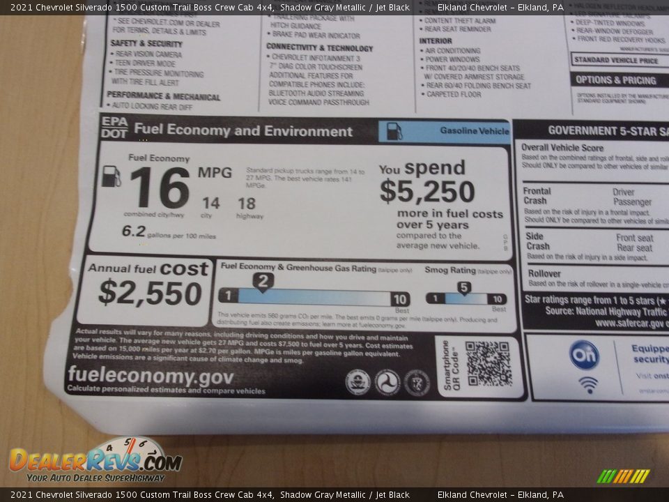 2021 Chevrolet Silverado 1500 Custom Trail Boss Crew Cab 4x4 Shadow Gray Metallic / Jet Black Photo #31