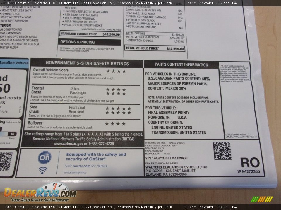 2021 Chevrolet Silverado 1500 Custom Trail Boss Crew Cab 4x4 Shadow Gray Metallic / Jet Black Photo #32
