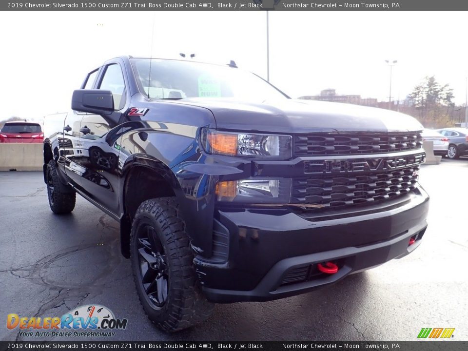 2019 Chevrolet Silverado 1500 Custom Z71 Trail Boss Double Cab 4WD Black / Jet Black Photo #11