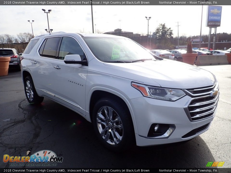 2018 Chevrolet Traverse High Country AWD Iridescent Pearl Tricoat / High Country Jet Black/Loft Brown Photo #11