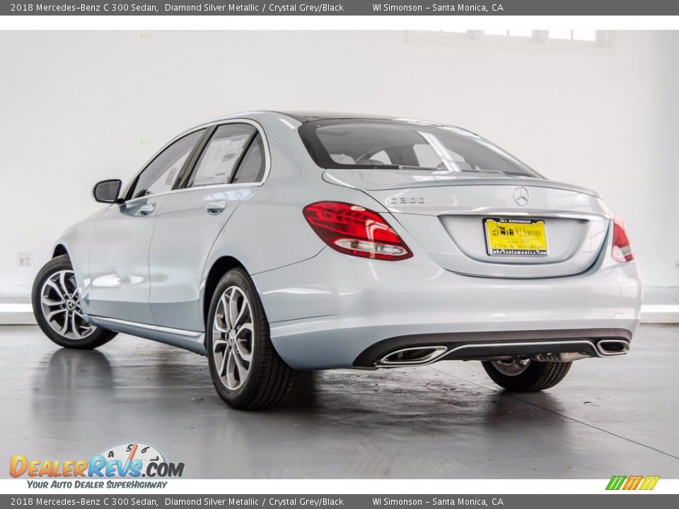 2018 Mercedes-Benz C 300 Sedan Diamond Silver Metallic / Crystal Grey/Black Photo #3