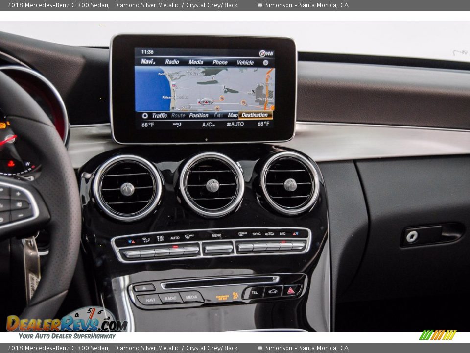 2018 Mercedes-Benz C 300 Sedan Diamond Silver Metallic / Crystal Grey/Black Photo #5