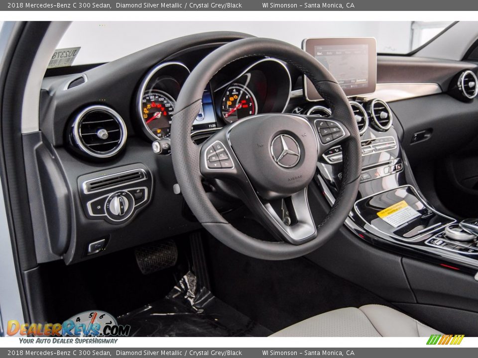 2018 Mercedes-Benz C 300 Sedan Diamond Silver Metallic / Crystal Grey/Black Photo #6