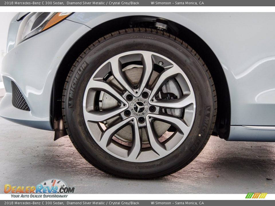 2018 Mercedes-Benz C 300 Sedan Diamond Silver Metallic / Crystal Grey/Black Photo #9