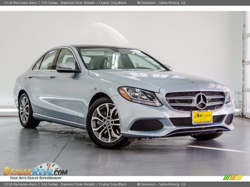 2018 Mercedes-Benz C 300 Sedan Diamond Silver Metallic / Crystal Grey/Black Photo #12