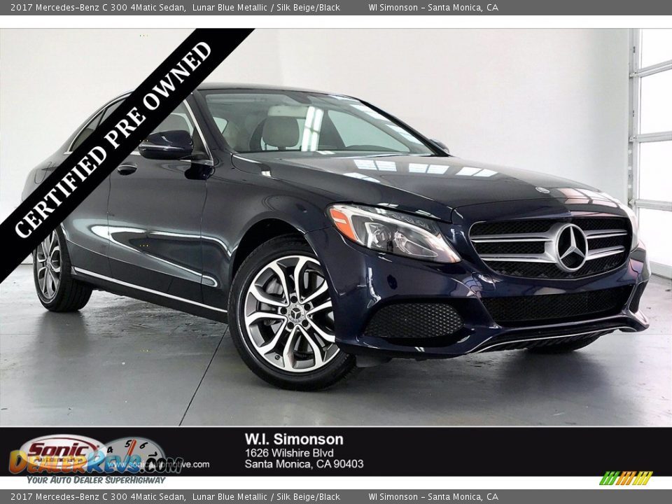 2017 Mercedes-Benz C 300 4Matic Sedan Lunar Blue Metallic / Silk Beige/Black Photo #1