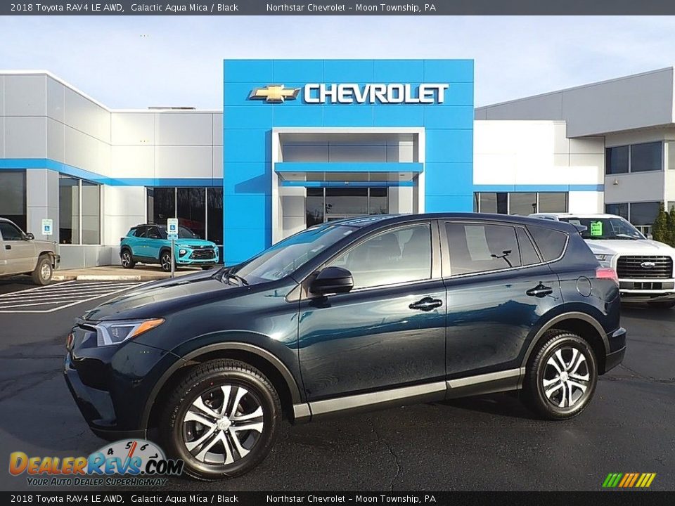 2018 Toyota RAV4 LE AWD Galactic Aqua Mica / Black Photo #1