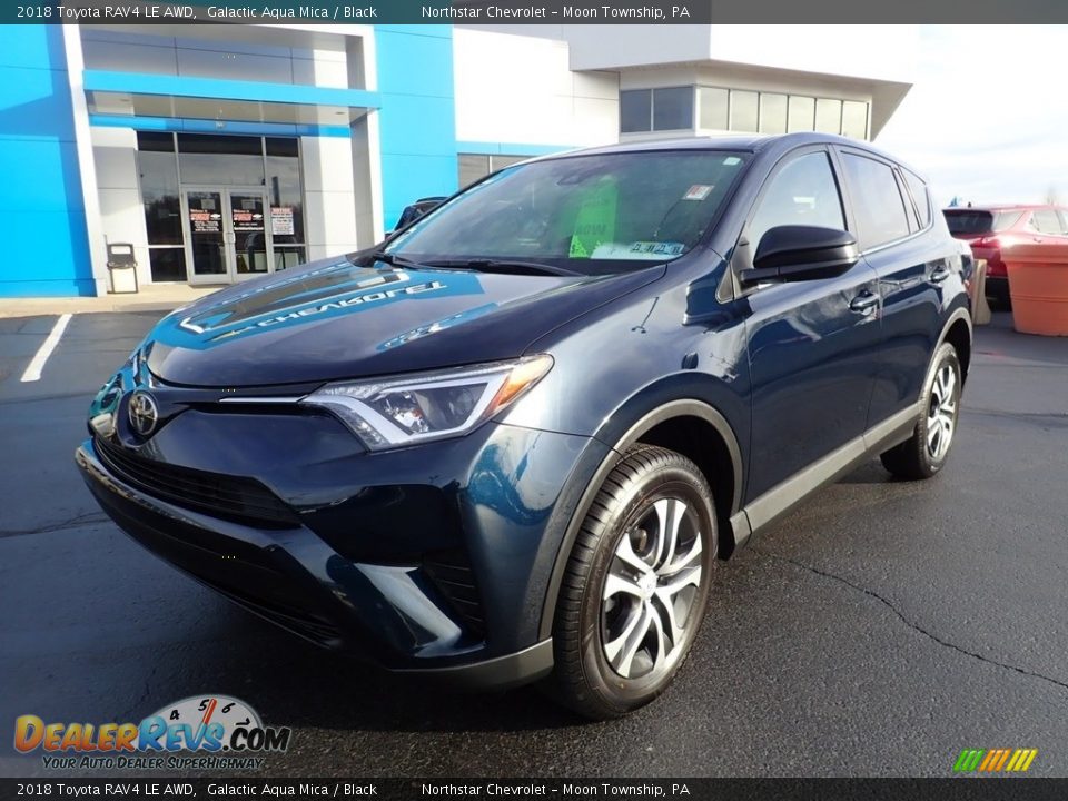 2018 Toyota RAV4 LE AWD Galactic Aqua Mica / Black Photo #2