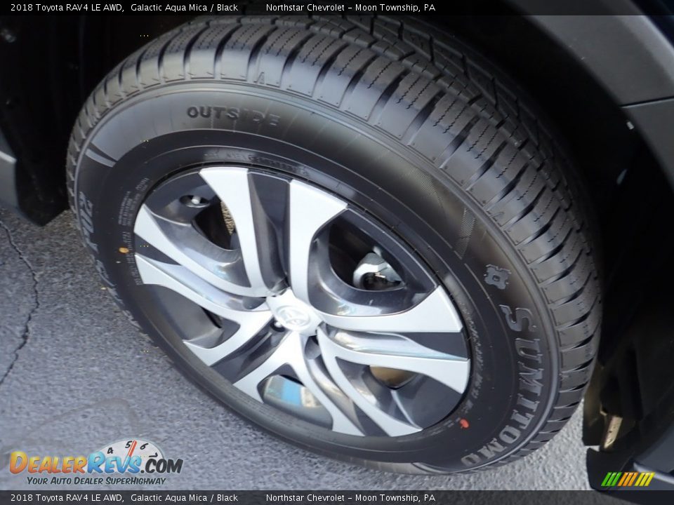 2018 Toyota RAV4 LE AWD Galactic Aqua Mica / Black Photo #14