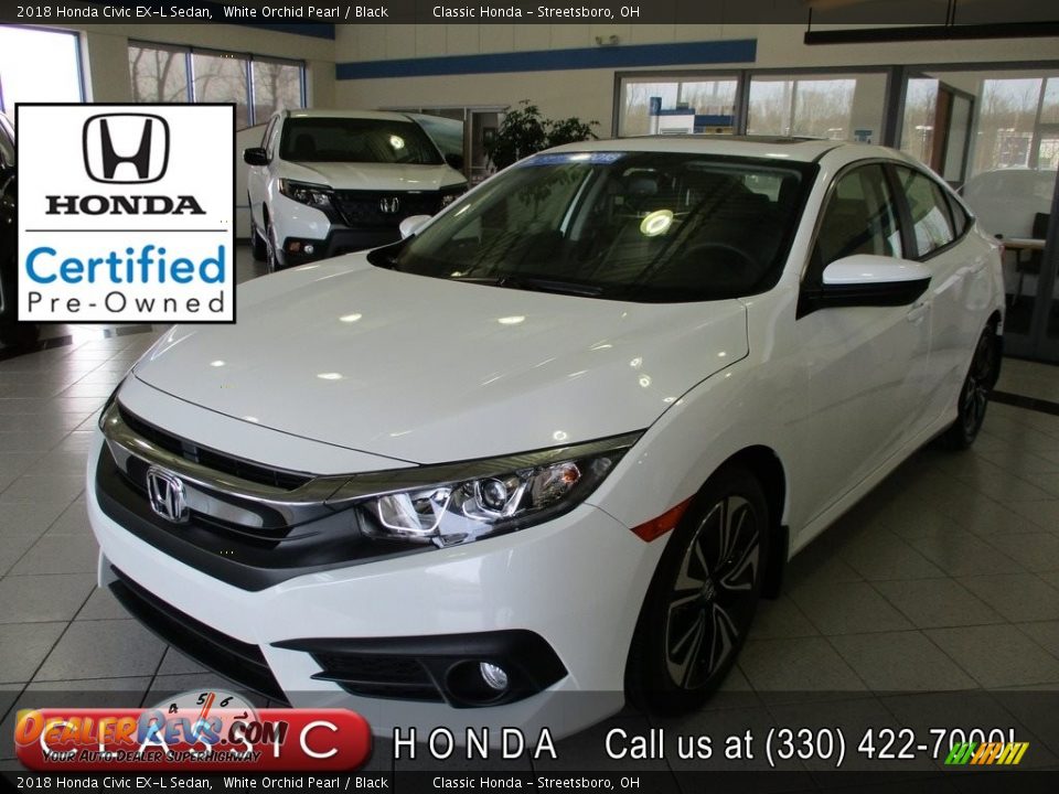 2018 Honda Civic EX-L Sedan White Orchid Pearl / Black Photo #1