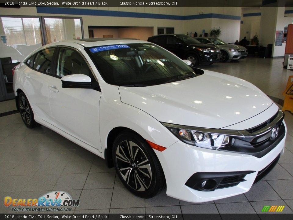 2018 Honda Civic EX-L Sedan White Orchid Pearl / Black Photo #3