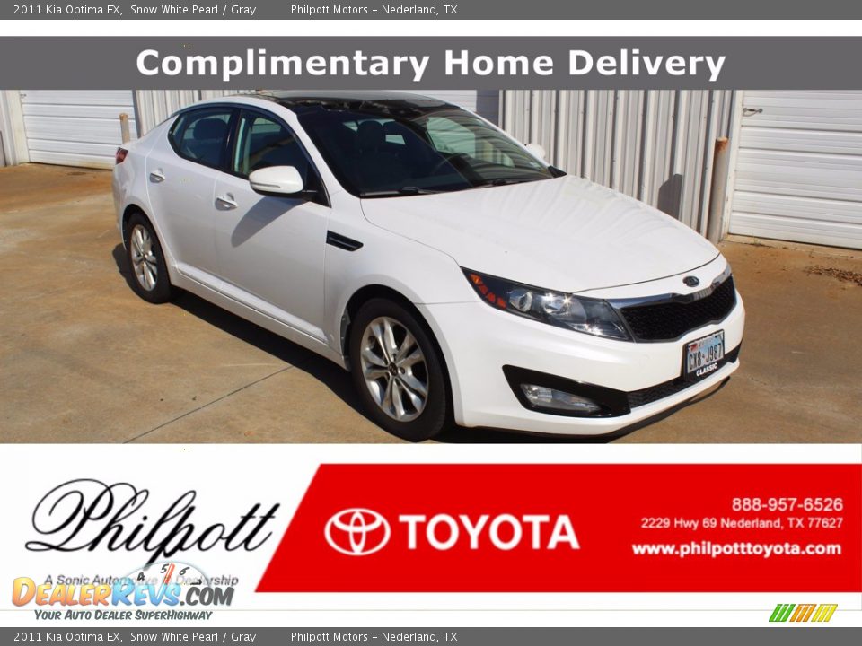 2011 Kia Optima EX Snow White Pearl / Gray Photo #1