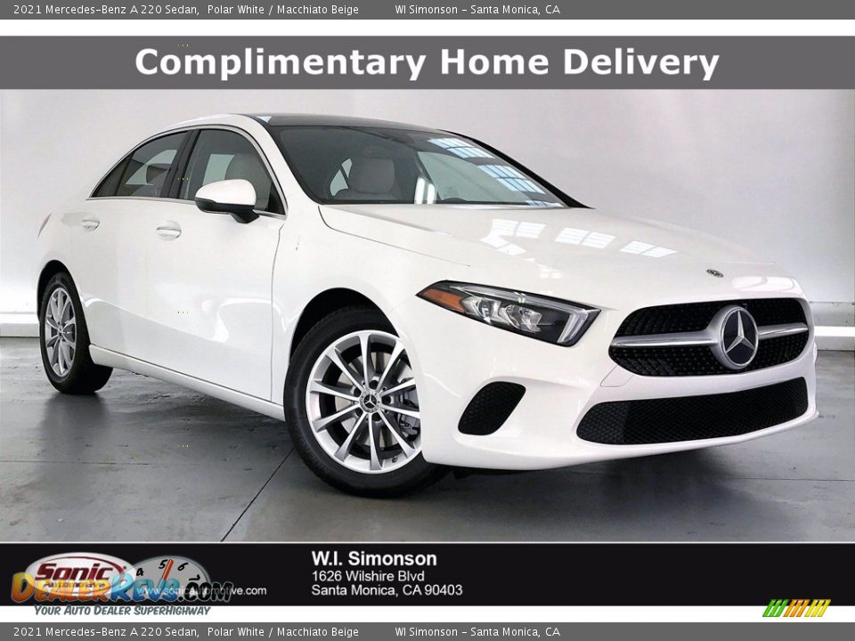 2021 Mercedes-Benz A 220 Sedan Polar White / Macchiato Beige Photo #1