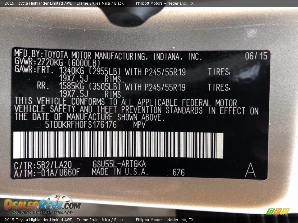 2015 Toyota Highlander Limited AWD Creme Brulee Mica / Black Photo #29