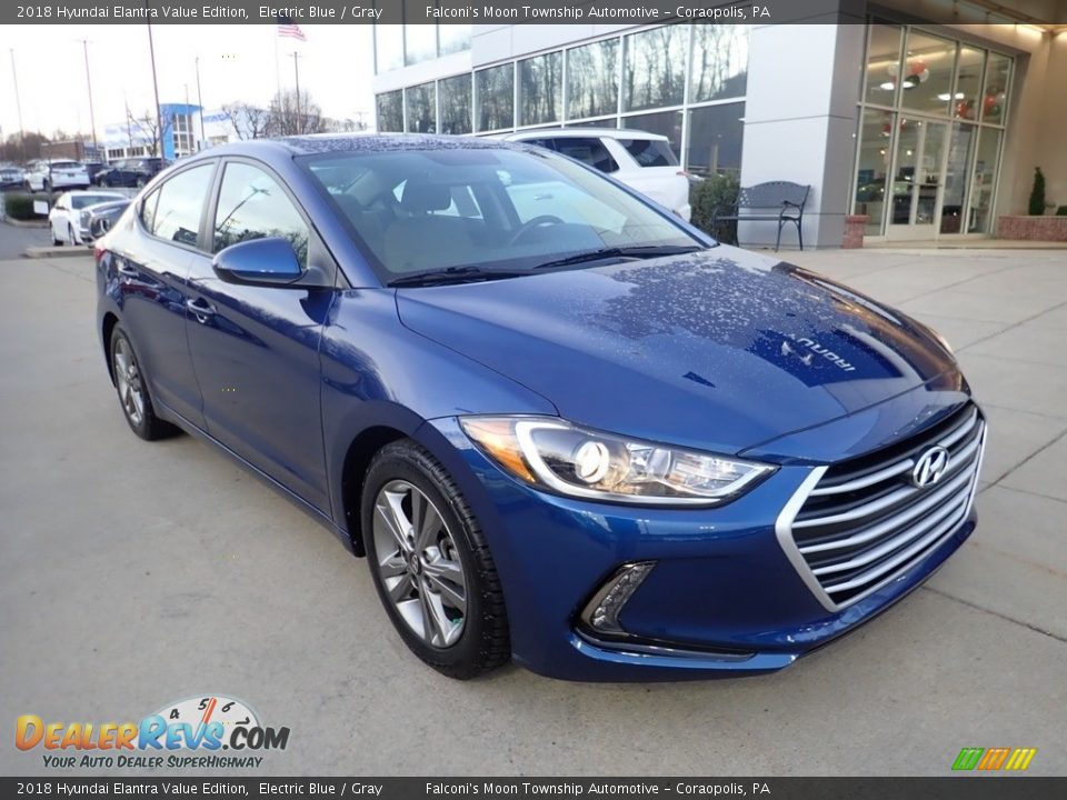 2018 Hyundai Elantra Value Edition Electric Blue / Gray Photo #9