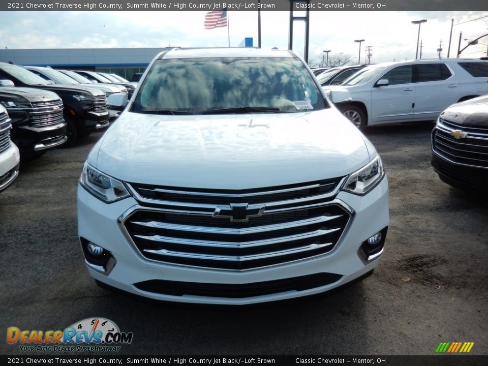 2021 Chevrolet Traverse High Country Summit White / High Country Jet Black/­Loft Brown Photo #2