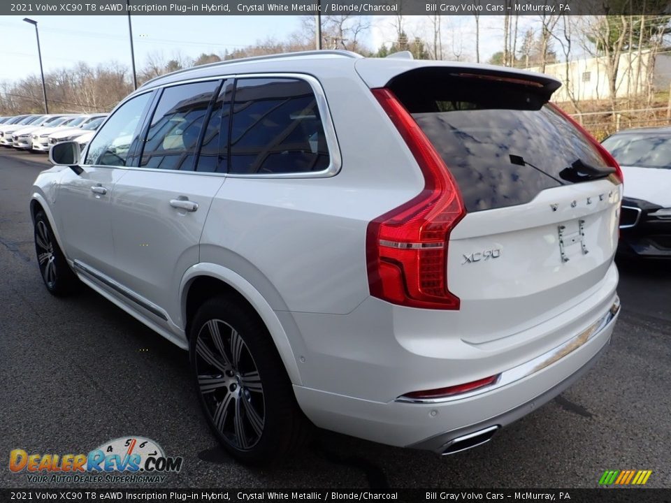 2021 Volvo XC90 T8 eAWD Inscription Plug-in Hybrid Crystal White Metallic / Blonde/Charcoal Photo #4