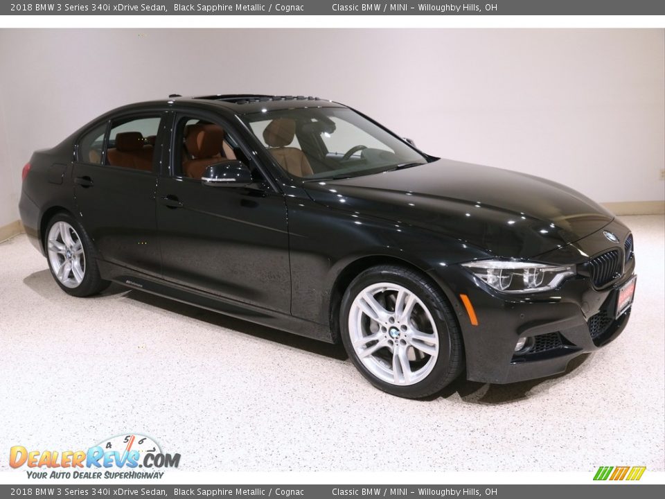 2018 BMW 3 Series 340i xDrive Sedan Black Sapphire Metallic / Cognac Photo #1